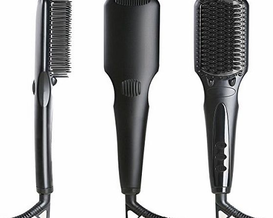 Marsboy [Updated version] marsboy S102 Hair Straightener Brushes 2 in 1 PTC heating   Anion Hair Care Styling Comb,Ionic Hair Straightening Brush Electric Safe UK standard
